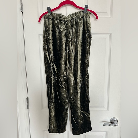 Anthropologie Dark Green Velvet Pants in Size S - Picture 2 of 2